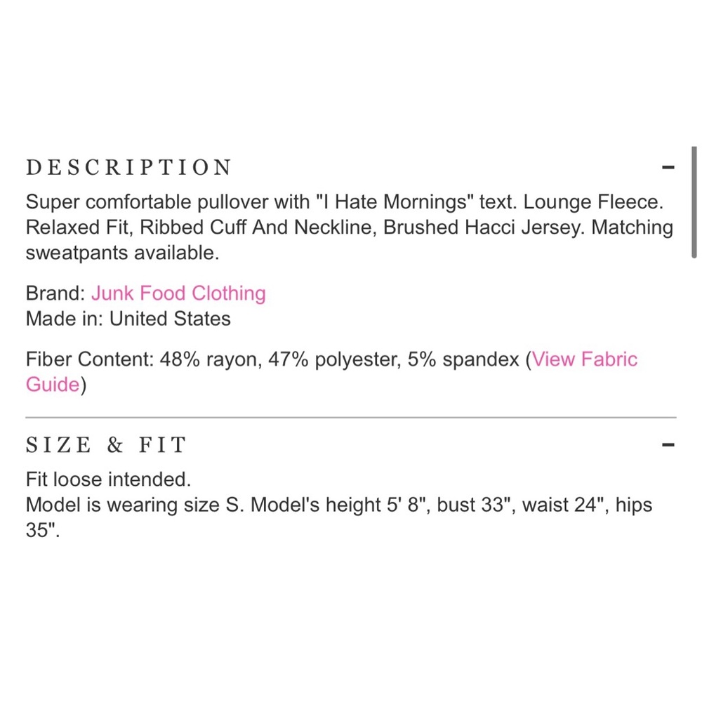 JUNK FOOD | I Hate Mornings Lounge Fleece Sweater - Picture 9 of 9